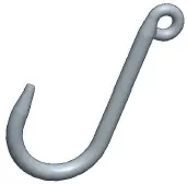 1/2" 500 lbs LONG REACH FOUNDRY HOOK REACH 6" (14601)