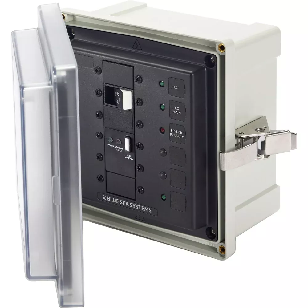 Blue Sea 3119 SMS Surface Mount System Panel Enclosure 120240V AC 50A ELCI Main 1 Blank Circuit Position 3119
