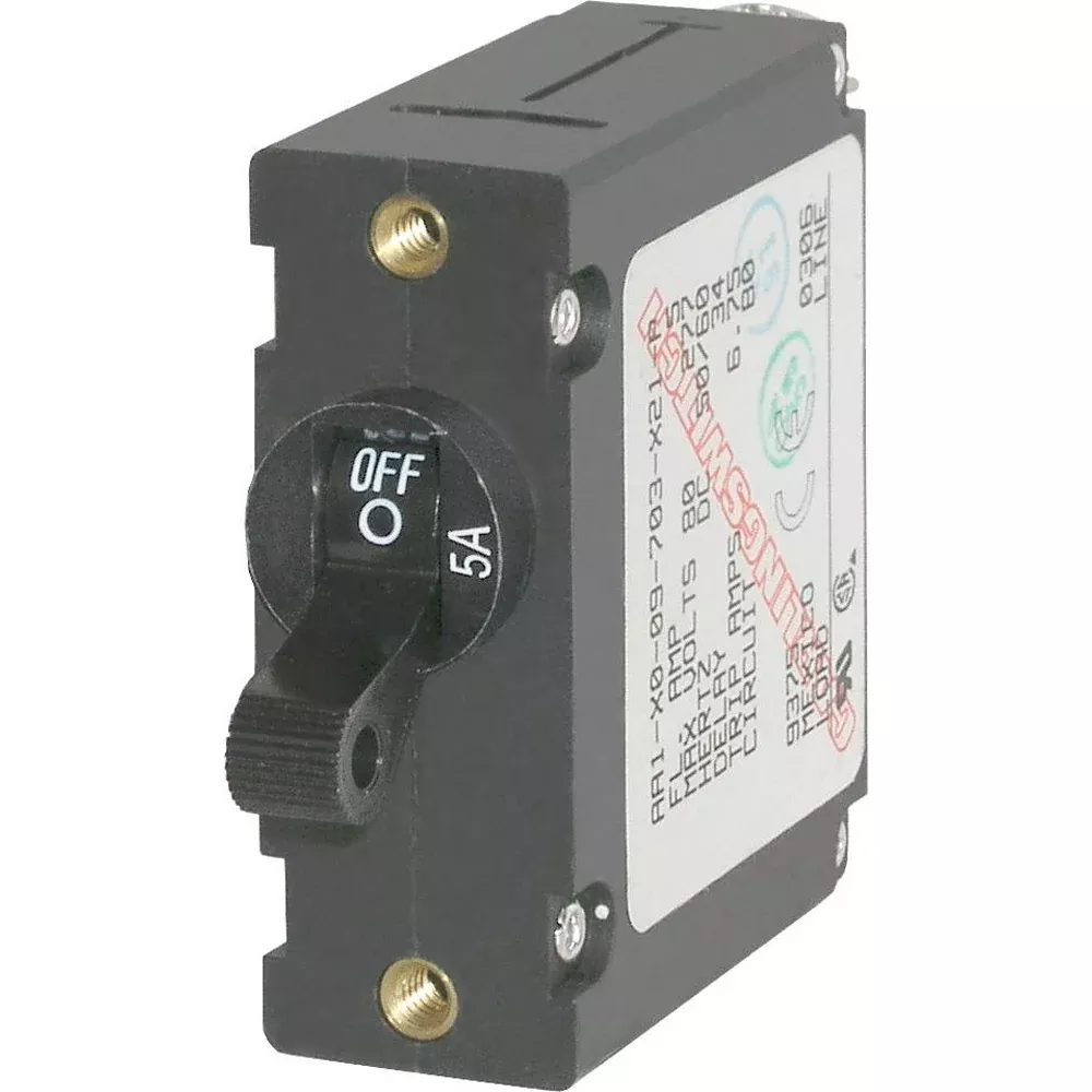 Blue Sea 7200 AC / DC Single Pole Magnetic World Circuit Breaker-5 Amp [7200]