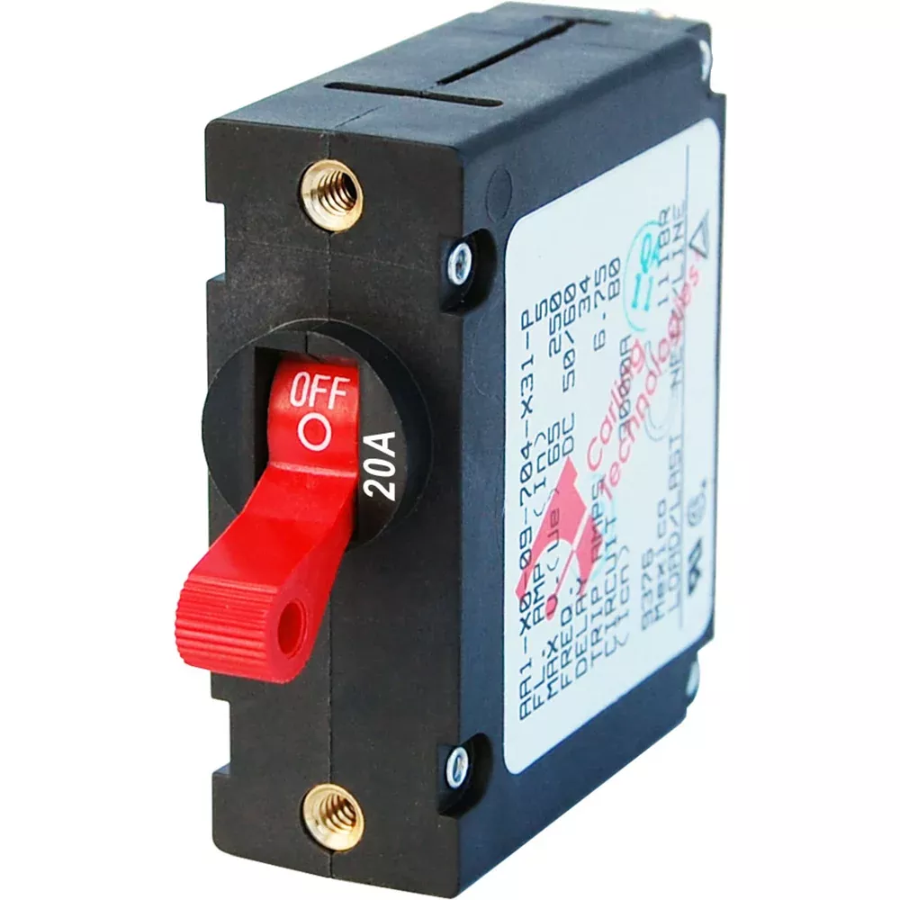 Blue Sea 7213 AC / DC Single Pole Magnetic World Circuit Breaker-20 Amp [7213]