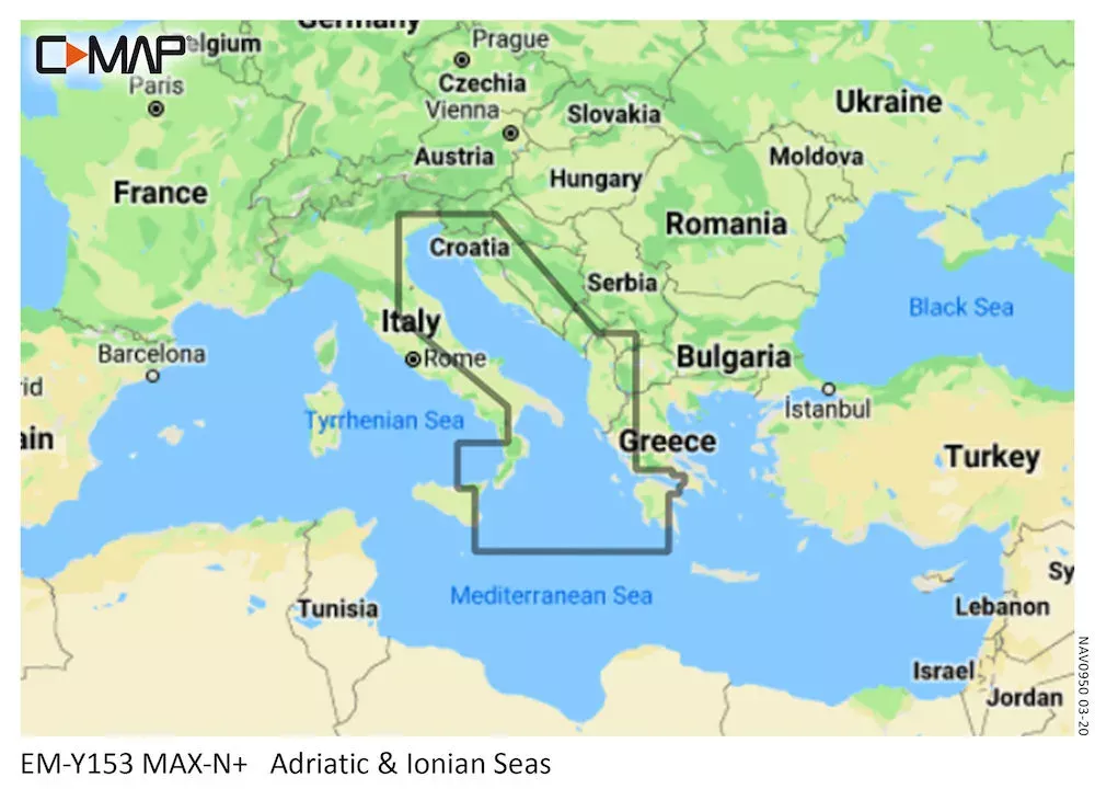 C-MAP Adriatic and Ionian Seas-MAX-N+