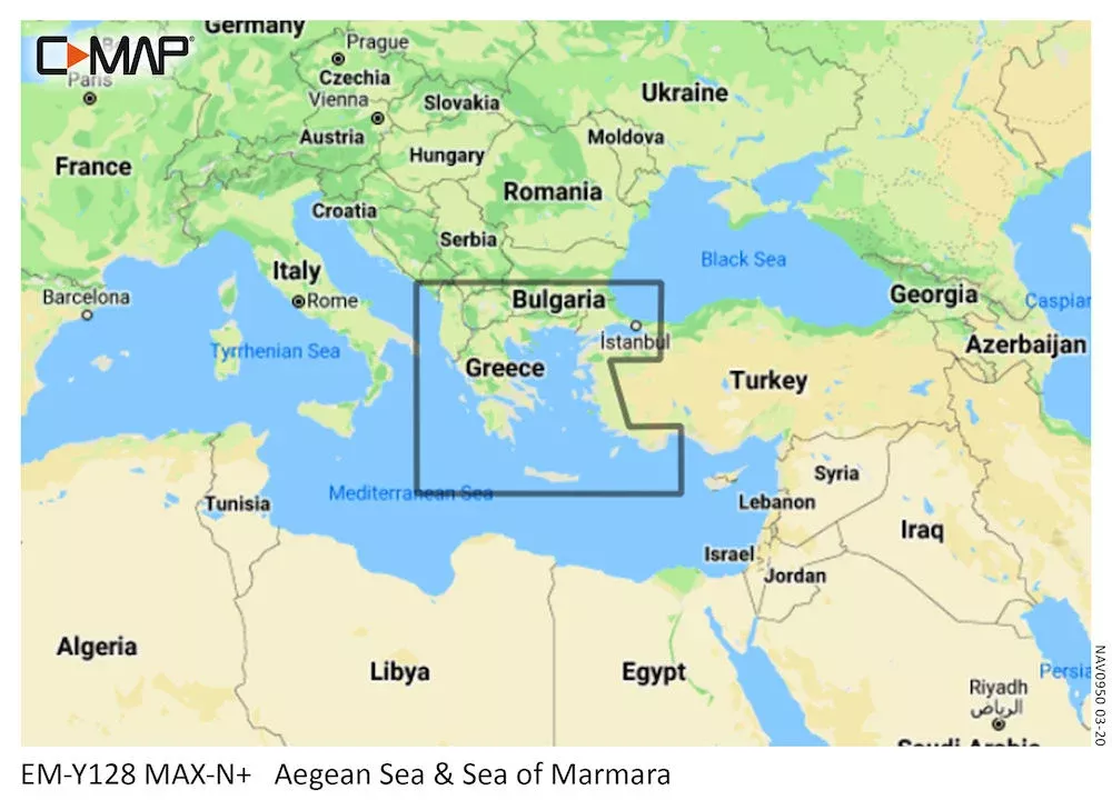 C-MAP Aegean Sea and Sea of MARMARA-MAX-N+