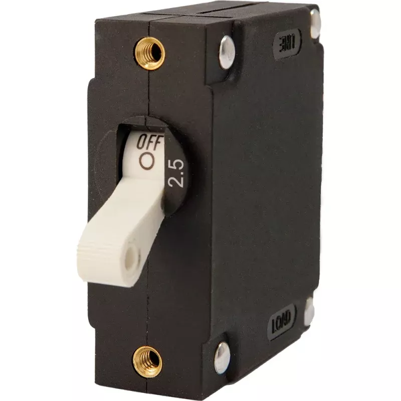 Egis A Series White Toggle Panel Mount Circuit Breaker - Single Pole 2.5A [3201-03]