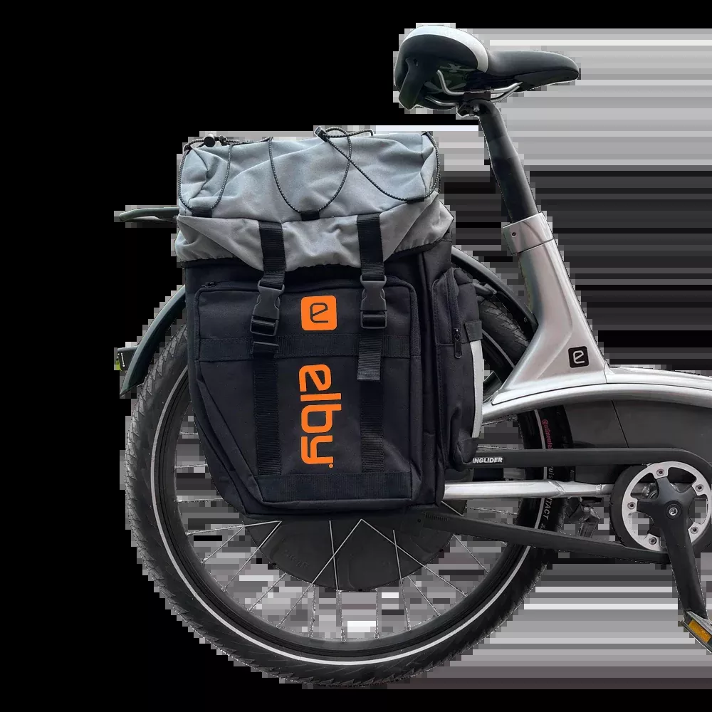 Elby Bikes Pannier Bag Black W/Orange Logo [E08152]