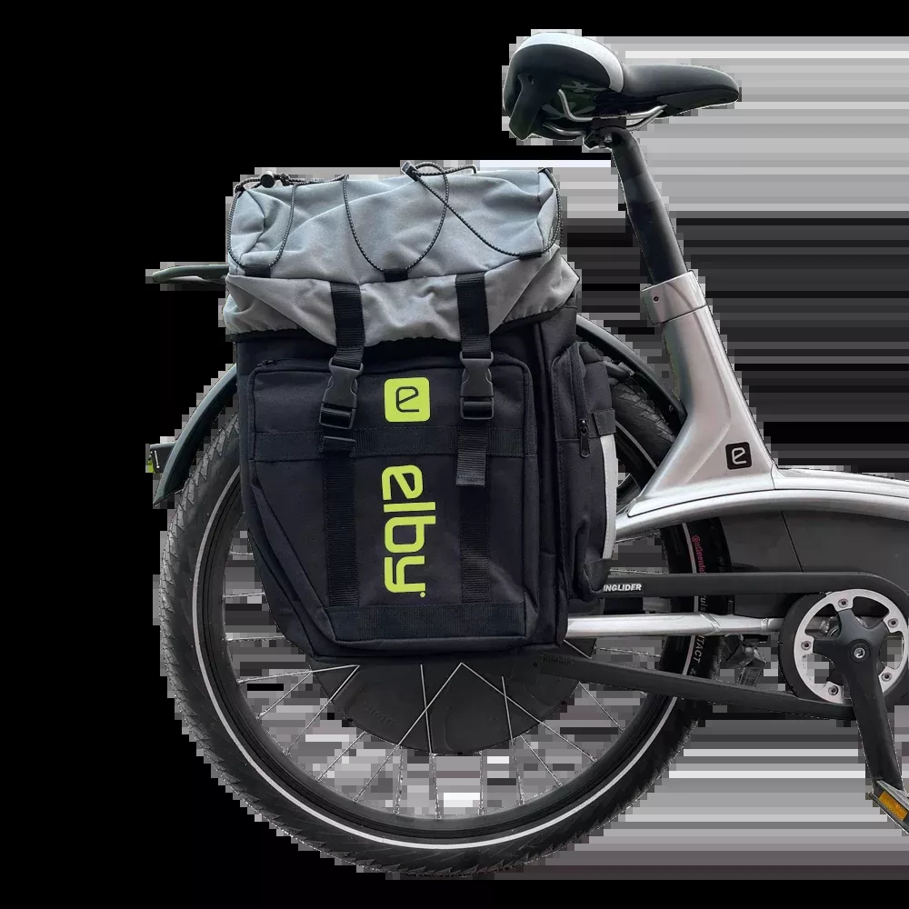 Elby Bikes Pannier Bag Black W/Pistachio Logo [E08157]