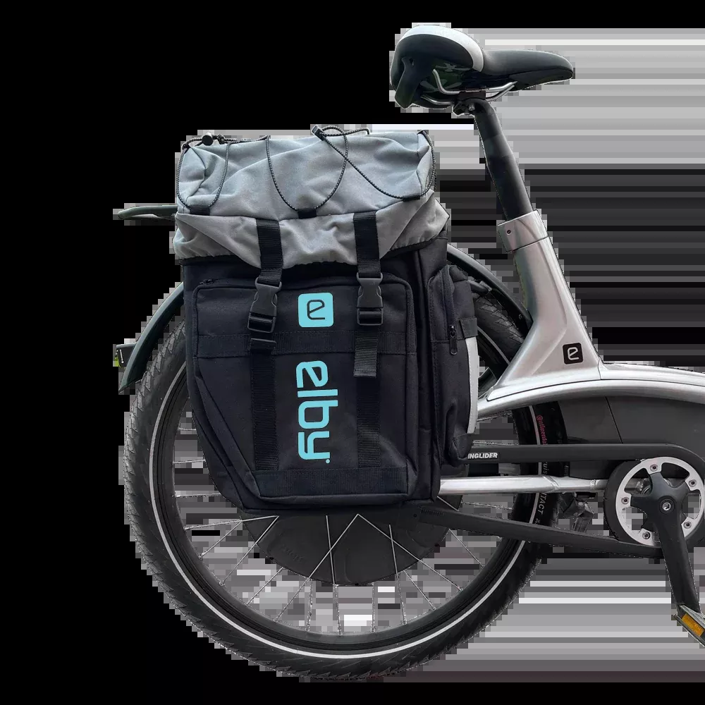 Elby Bikes Pannier Bag BLK W/Malibu Blue Logo [E08158]