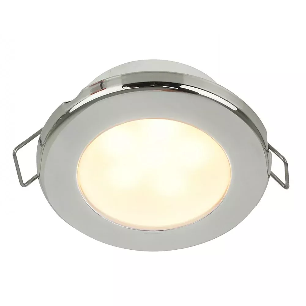 Hella Marine EuroLED 75 3″ Round Spring Mount Down Light – Warm White LED – Stainless Steel Rim – 12V