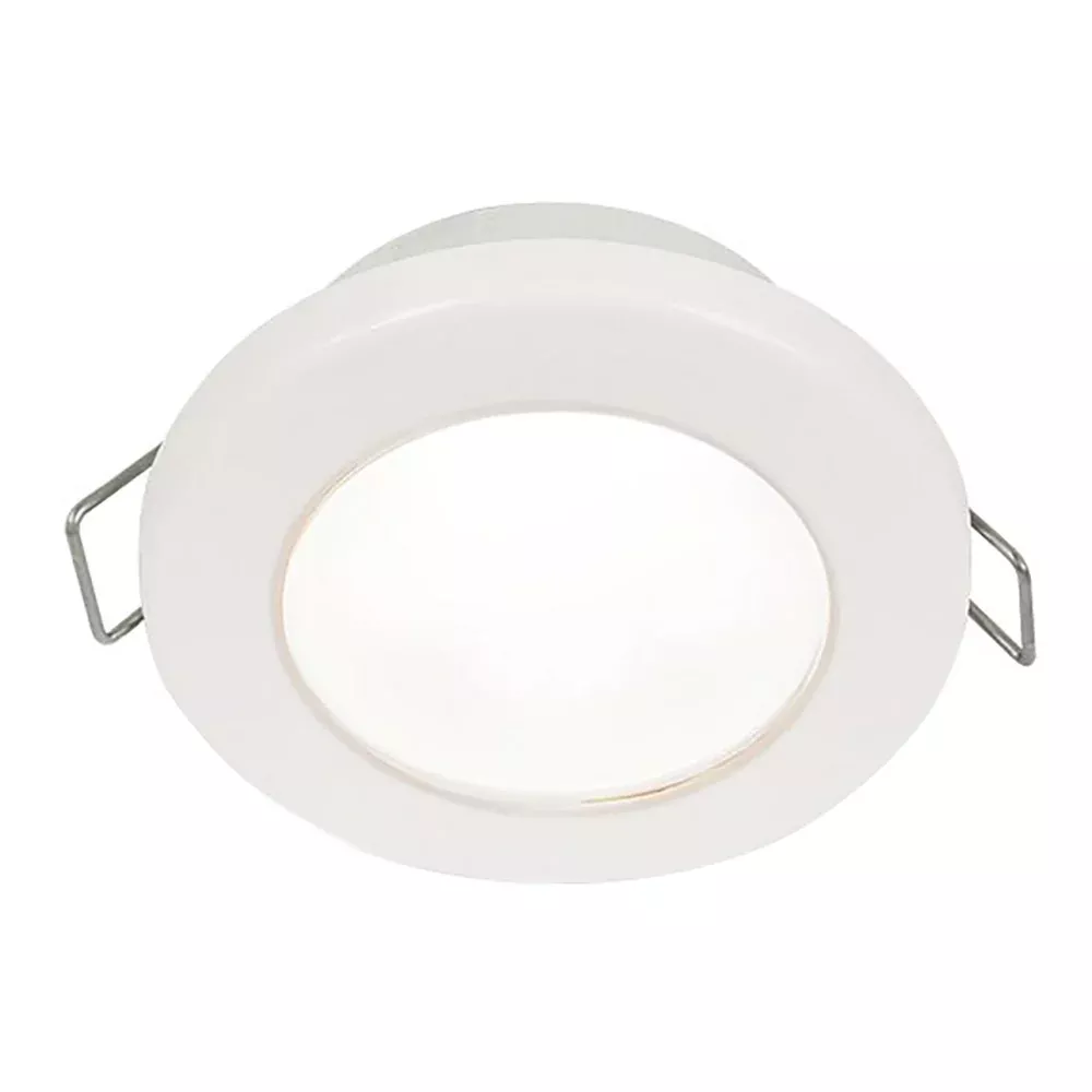 Hella Marine EuroLED 75 3" Round Spring Mount Down Light - White LED - White Plastic Rim - 12V [958110511]