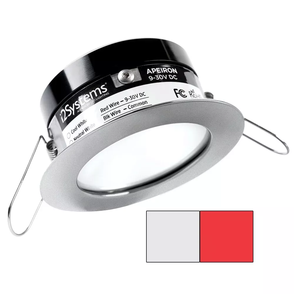 i2Systems Apeiron PRO A503 - 3W Spring Mount Light - Round - Cool WhiteRed - Brushed Nickel Finish [A503-41AAG-H]