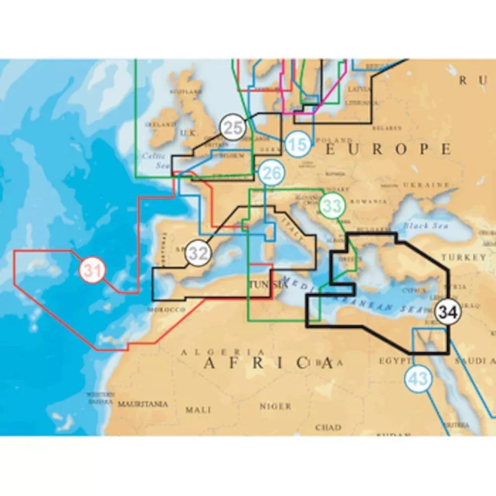 Navionics EU Mediterranean East Platinum Marine Charts