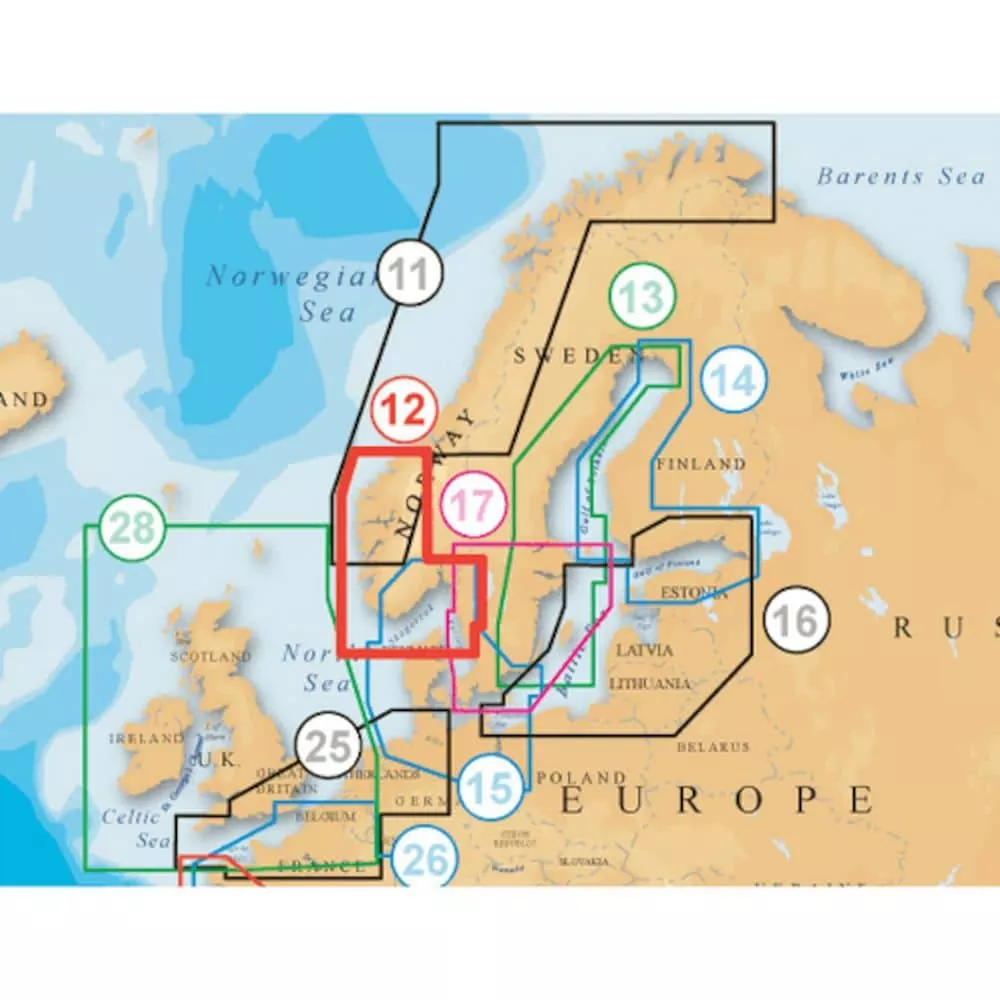Navionics EU Nordic . Norway SW Platinum Marine Charts