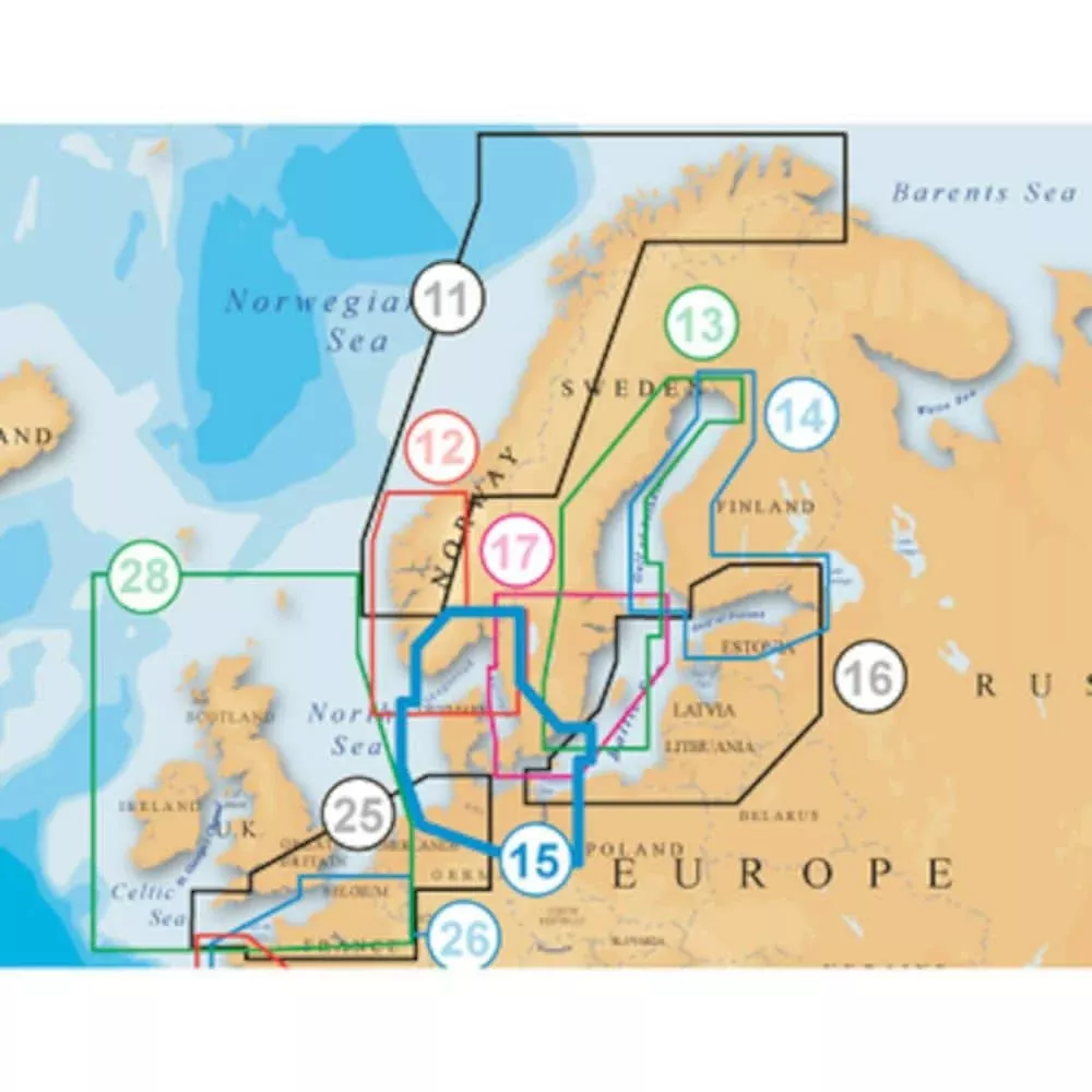 Navionics EU Nordic . Oslo to Denmark Platinum Marine Charts