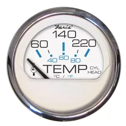 Time-Limited Faria Chesapeake White SS 2″ Cylinder Head Temperature Gauge (60-220°F) – 13806