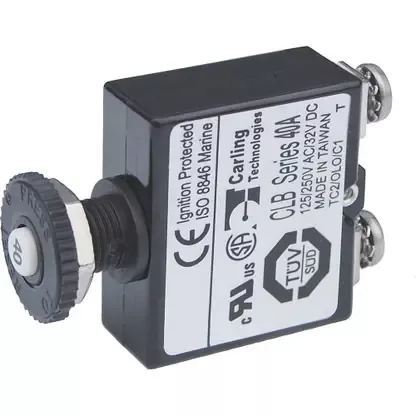 Trusted Brand Blue Sea Push Button Reset Only Screw Terminal Circuit Breaker – 40 Amps